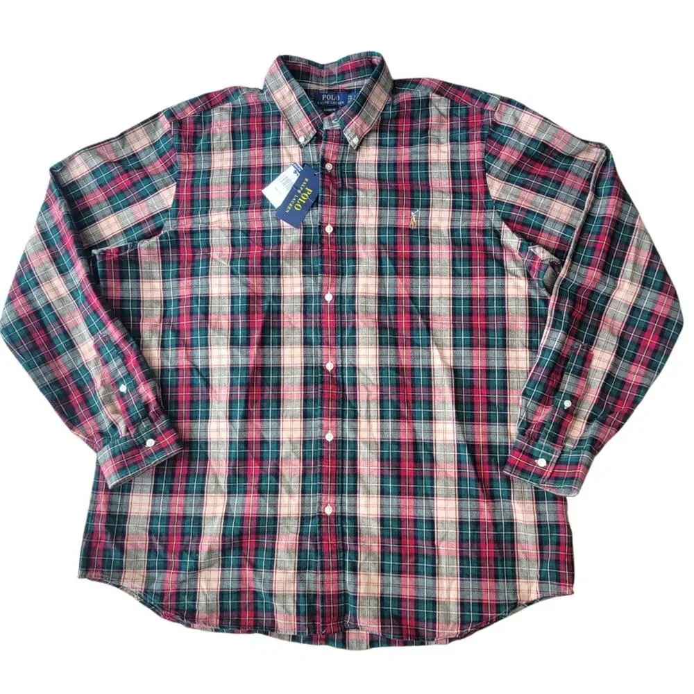 Polo Ralph Lauren Men's Classic Fit Plaid Brushed Flannel Shirt NWT XXL